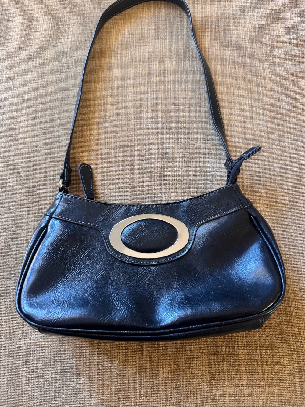 Vintage Jaclyn Smith Black Leather Shoulder Bag - Picture 3 of 8